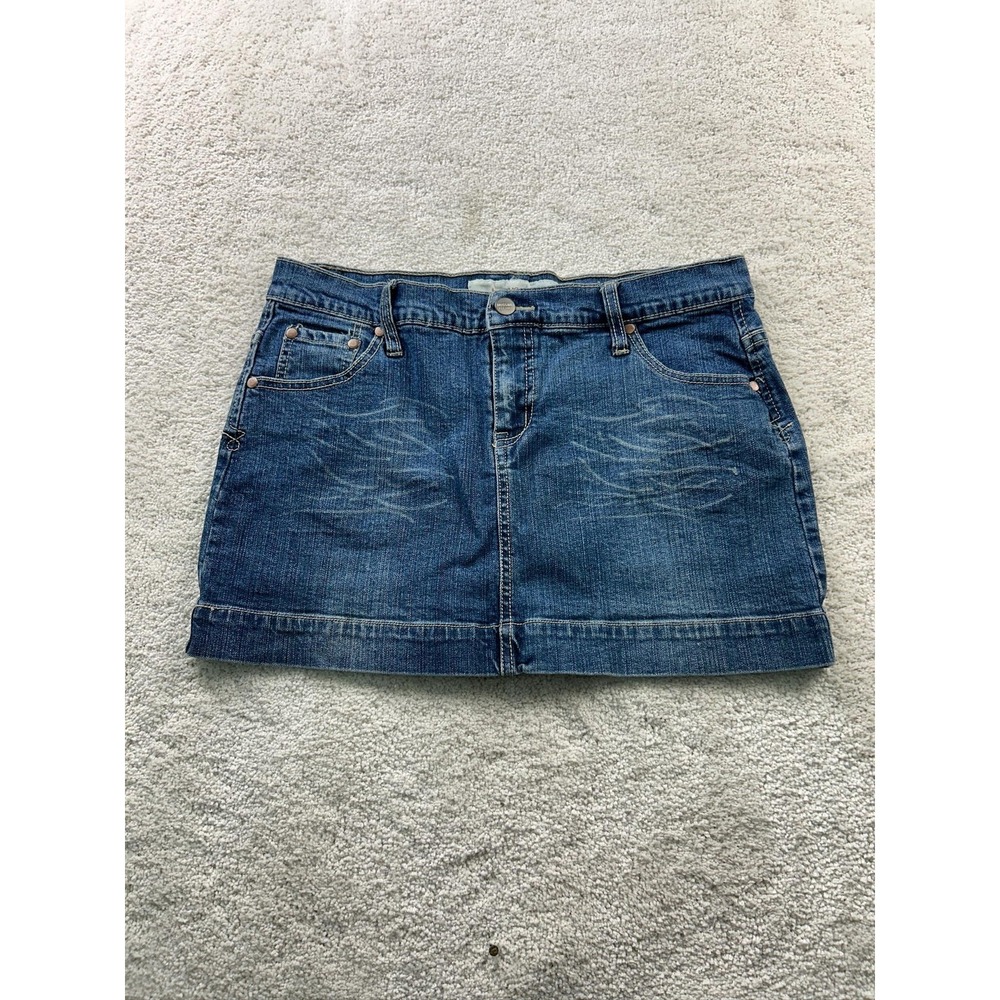 Mossimo Denim Skirt Womens 11 Jean Mini Stretch Casual Classic Distressed 00s‎
